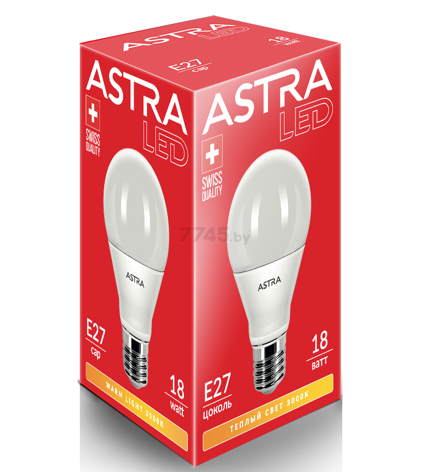 Лампа светодиодная E27 ASTRA A70 18 Вт 3000К - Фото 3